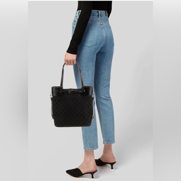 Gucci Handbags - Gucci GG Black Canvas Shoulder Bag